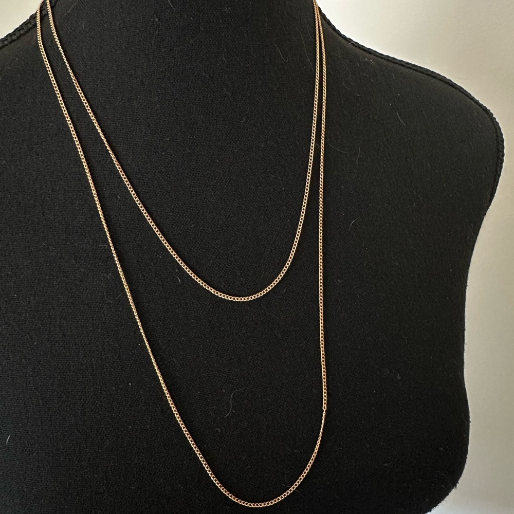Antique Gold Filled Adjustable 48” Chain Necklace